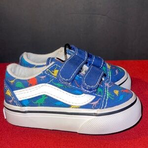 Vans Kids Blue Multicolor Dinosaur Sneakers
